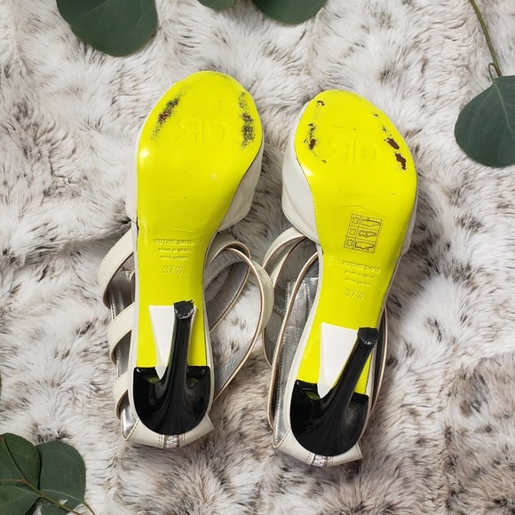 {Ruthie Davis} White Heels with Neon Bottoms - Picture 4 of 8